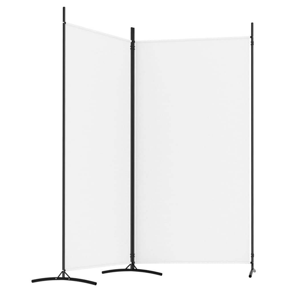 Romdeler med 2 paneler hvit 175x180 cm stoff