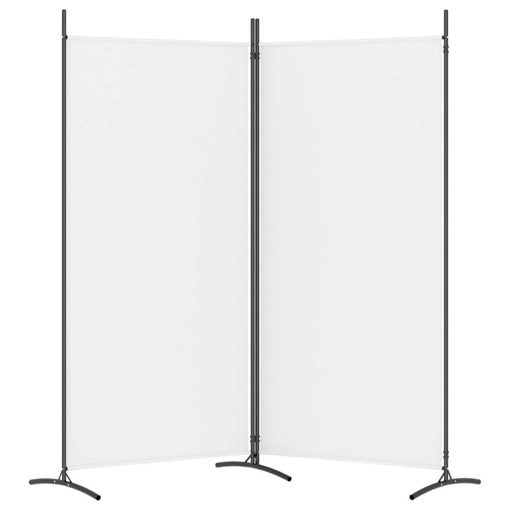Romdeler med 2 paneler hvit 175x180 cm stoff