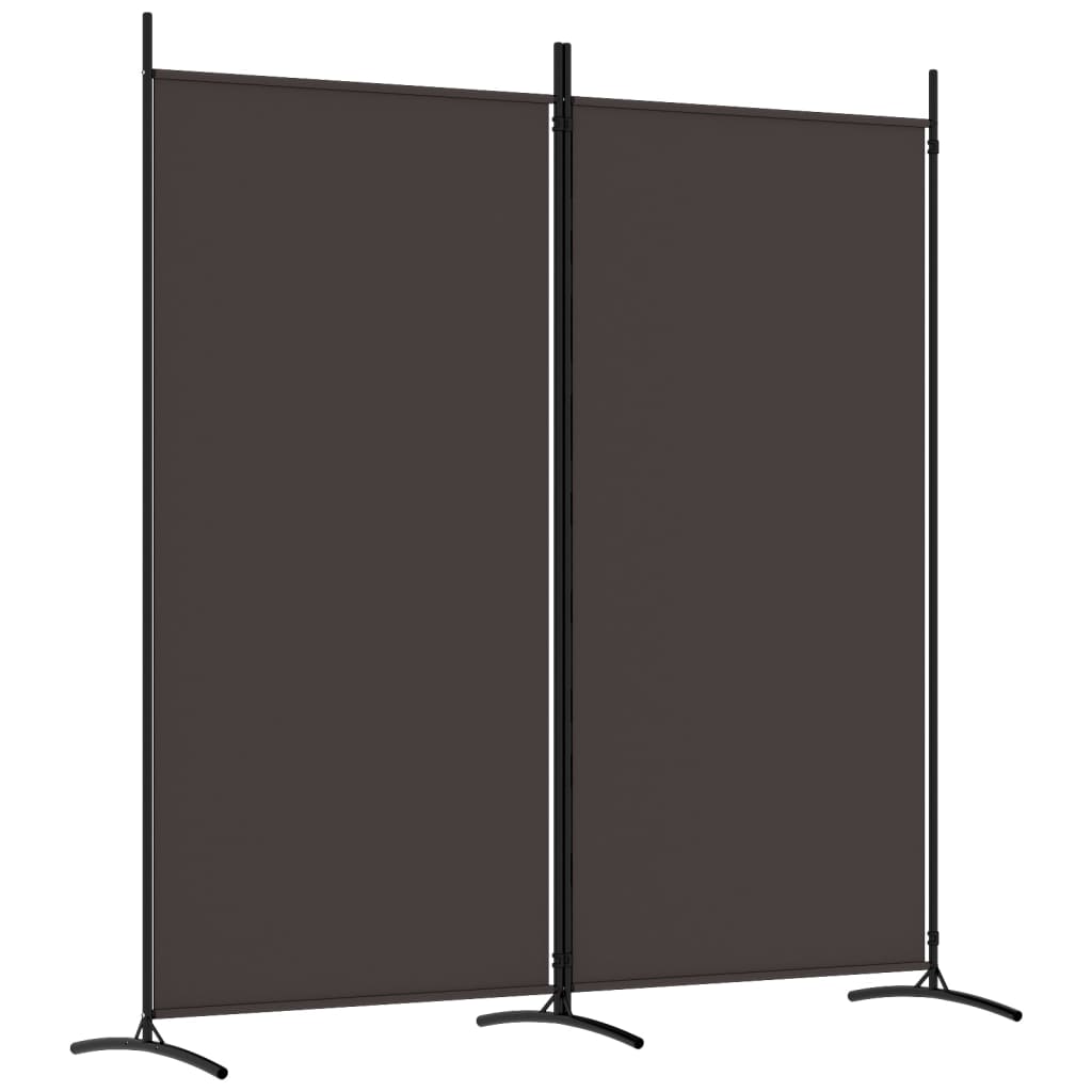 Romdeler med 2 paneler brun 175x180 cm stoff