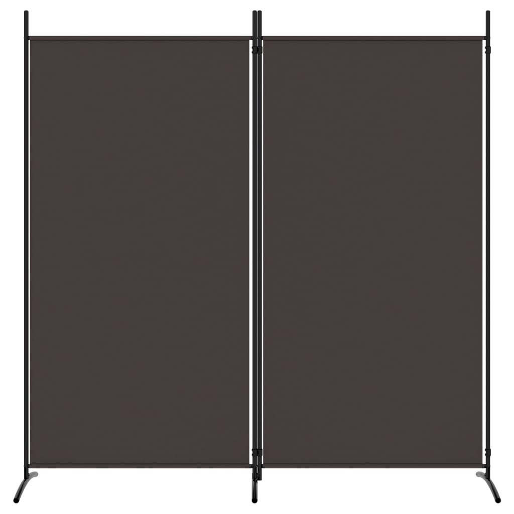 Romdeler med 2 paneler brun 175x180 cm stoff