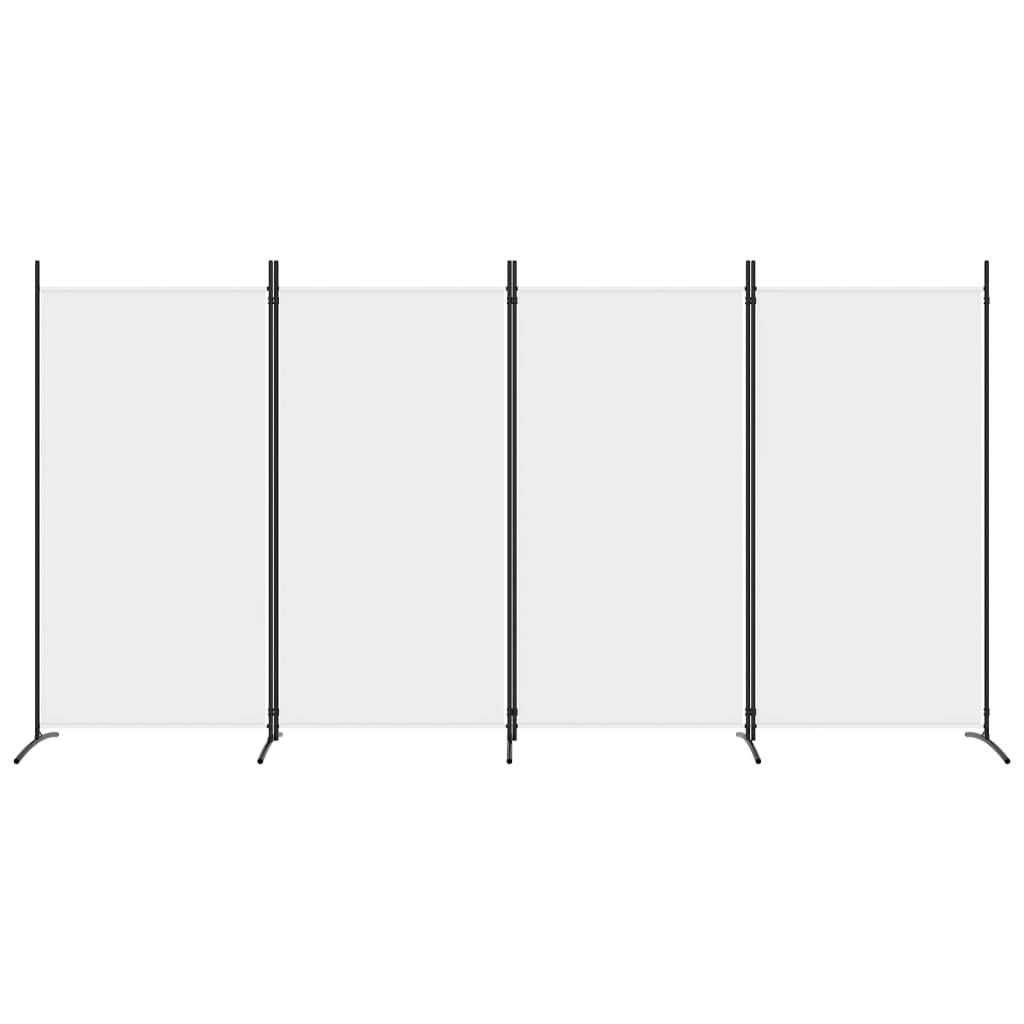 Romdeler 4 paneler hvit 346x180 cm stoff