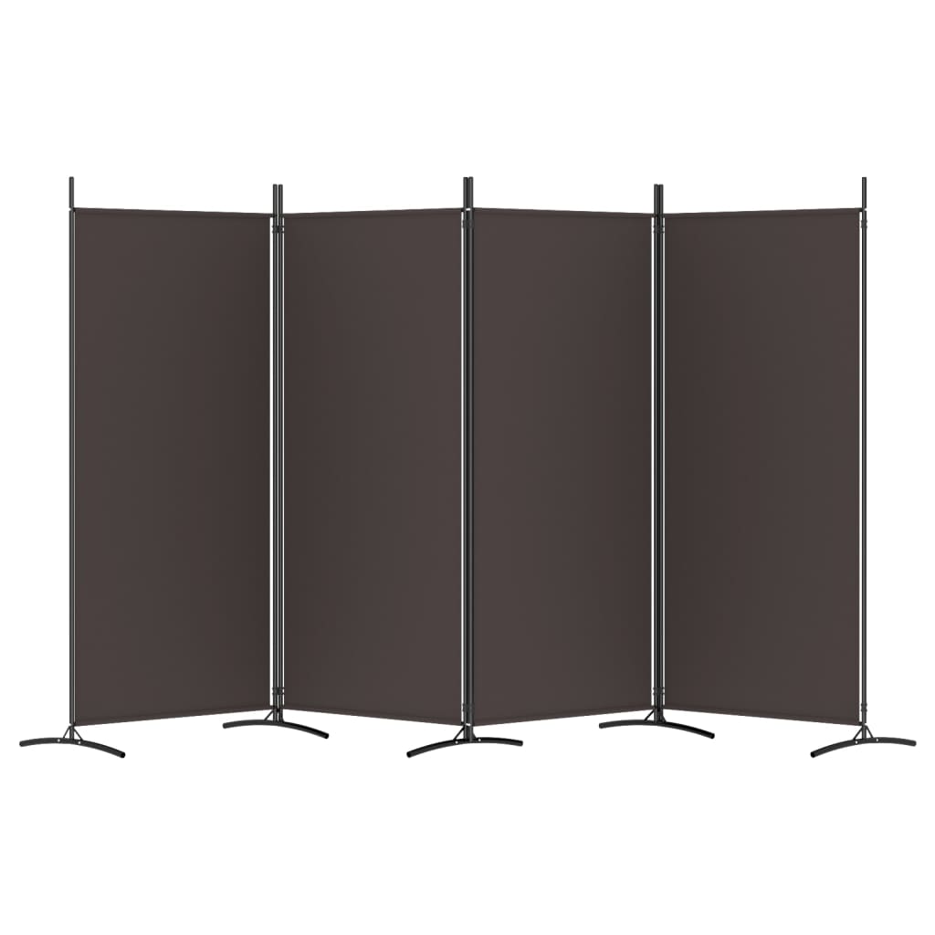 Romdeler 4 paneler brun 346x180 cm stoff