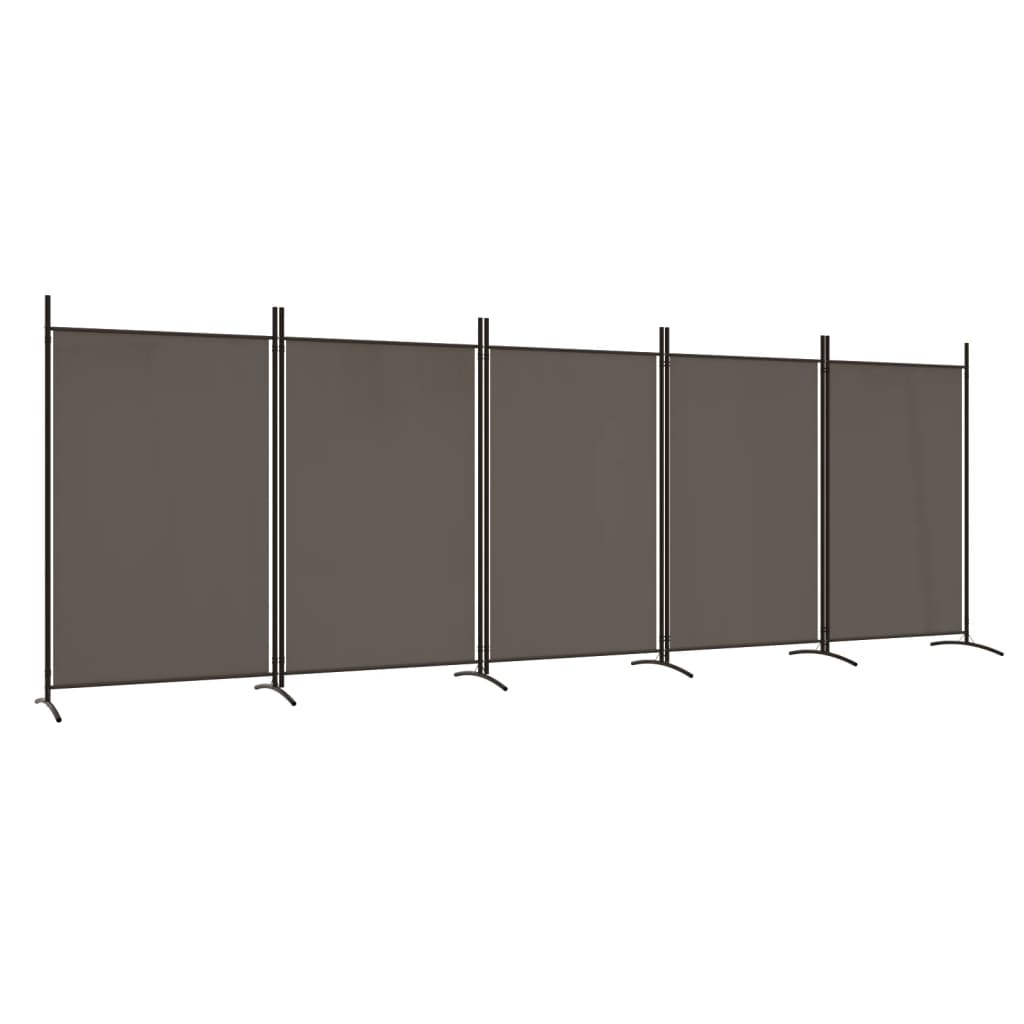 Romdeler med 5 paneler antrasitt 433x180 cm stoff