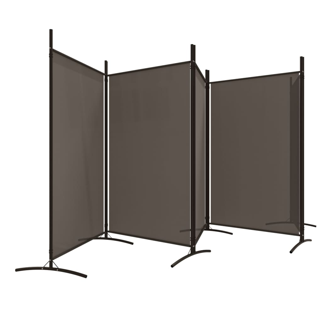 Romdeler med 5 paneler antrasitt 433x180 cm stoff