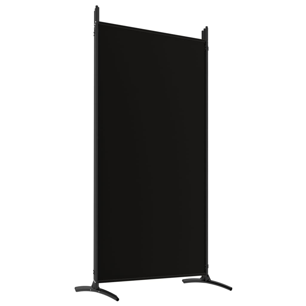 Romdeler med 5 paneler svart 433x180 cm stoff