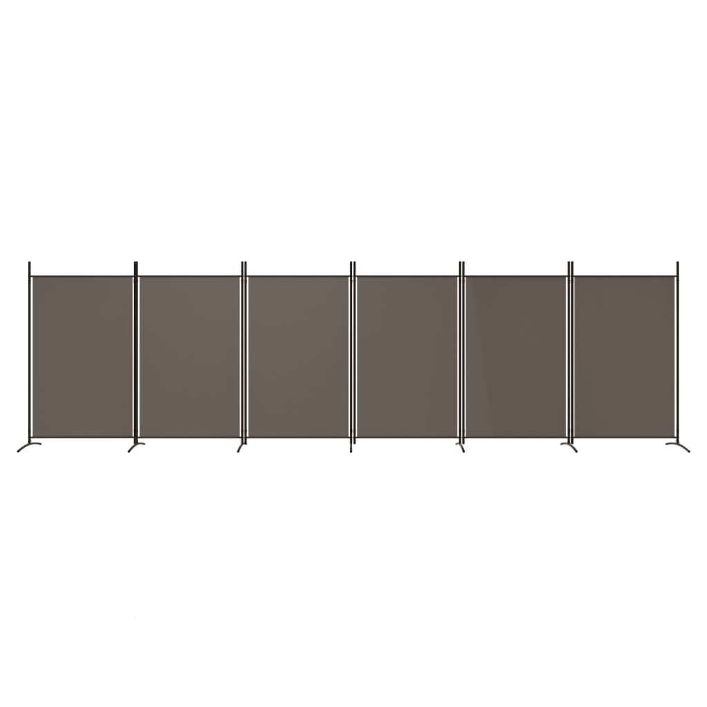 Romdeler med 6 paneler antrasitt 520x180 cm stoff