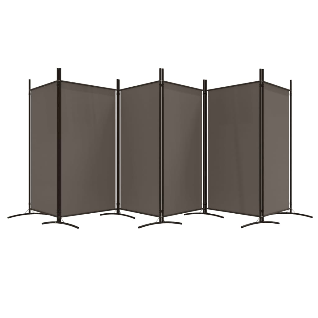 Romdeler med 6 paneler antrasitt 520x180 cm stoff
