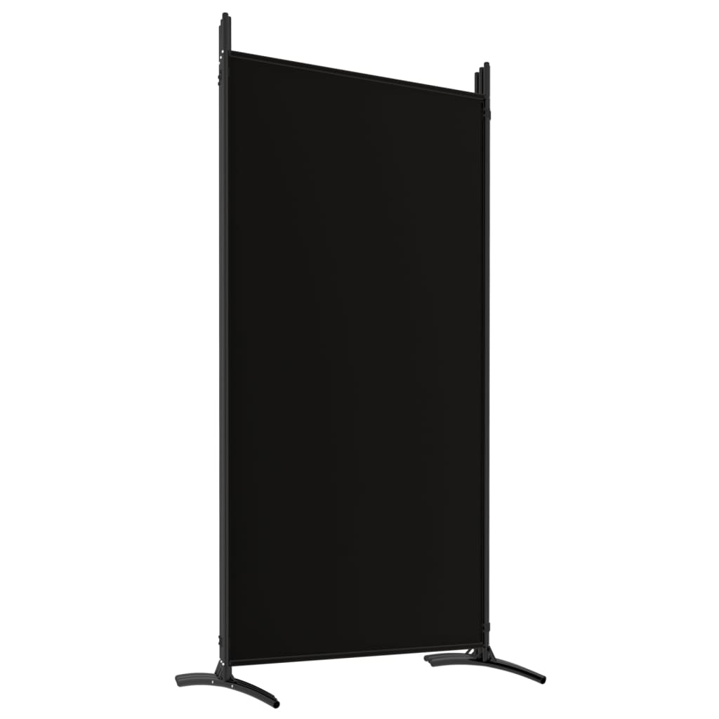 Romdeler med 6 paneler svart 520x180 cm stoff