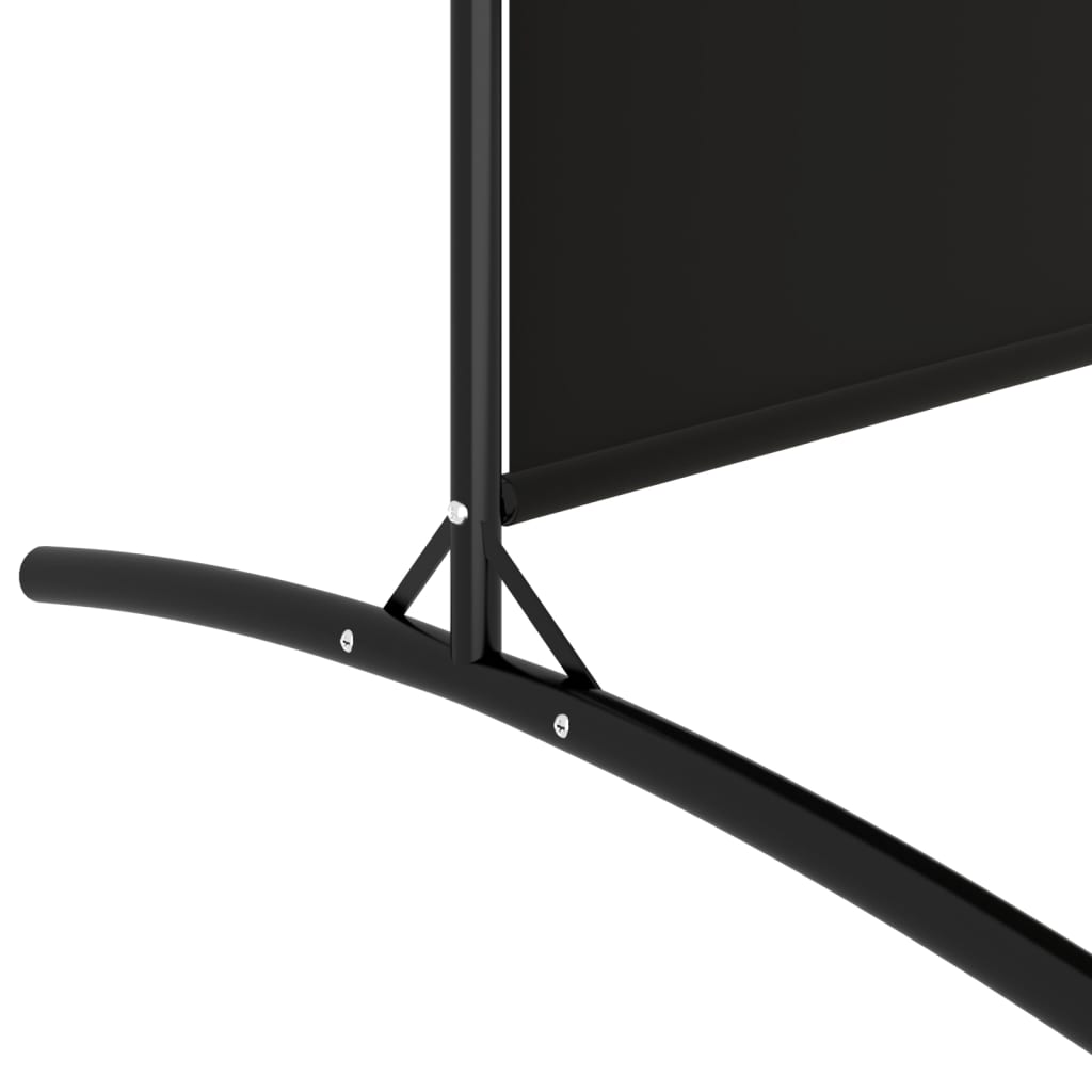 Romdeler med 6 paneler svart 520x180 cm stoff