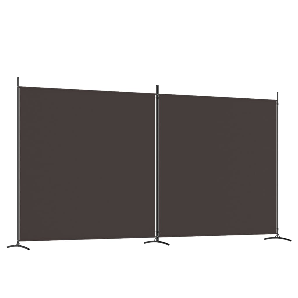 vidaXL Romdeler med 2 paneler brun 348x180 cm stoff