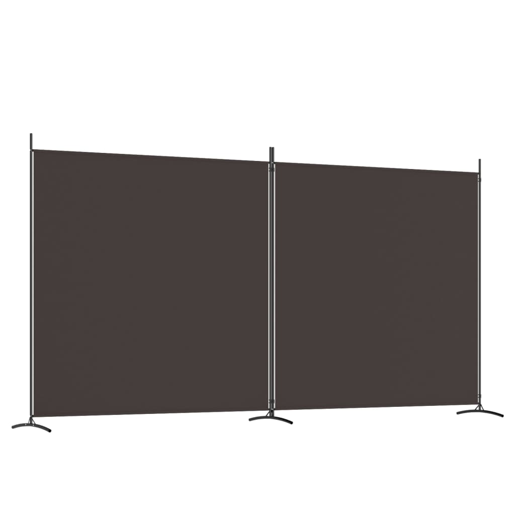 Romdeler med 2 paneler brun 348x180 cm stoff