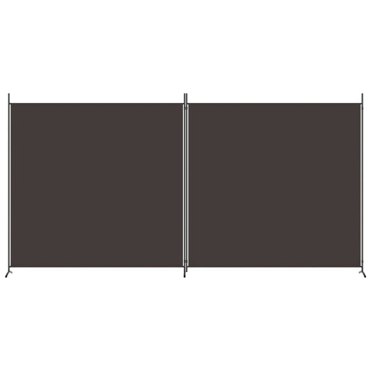 Romdeler med 2 paneler brun 348x180 cm stoff
