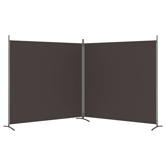 Romdeler med 2 paneler brun 348x180 cm stoff