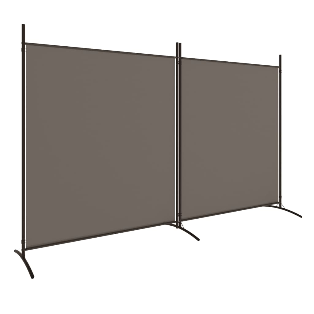 Romdeler med 2 paneler antrasitt 348x180 cm stoff