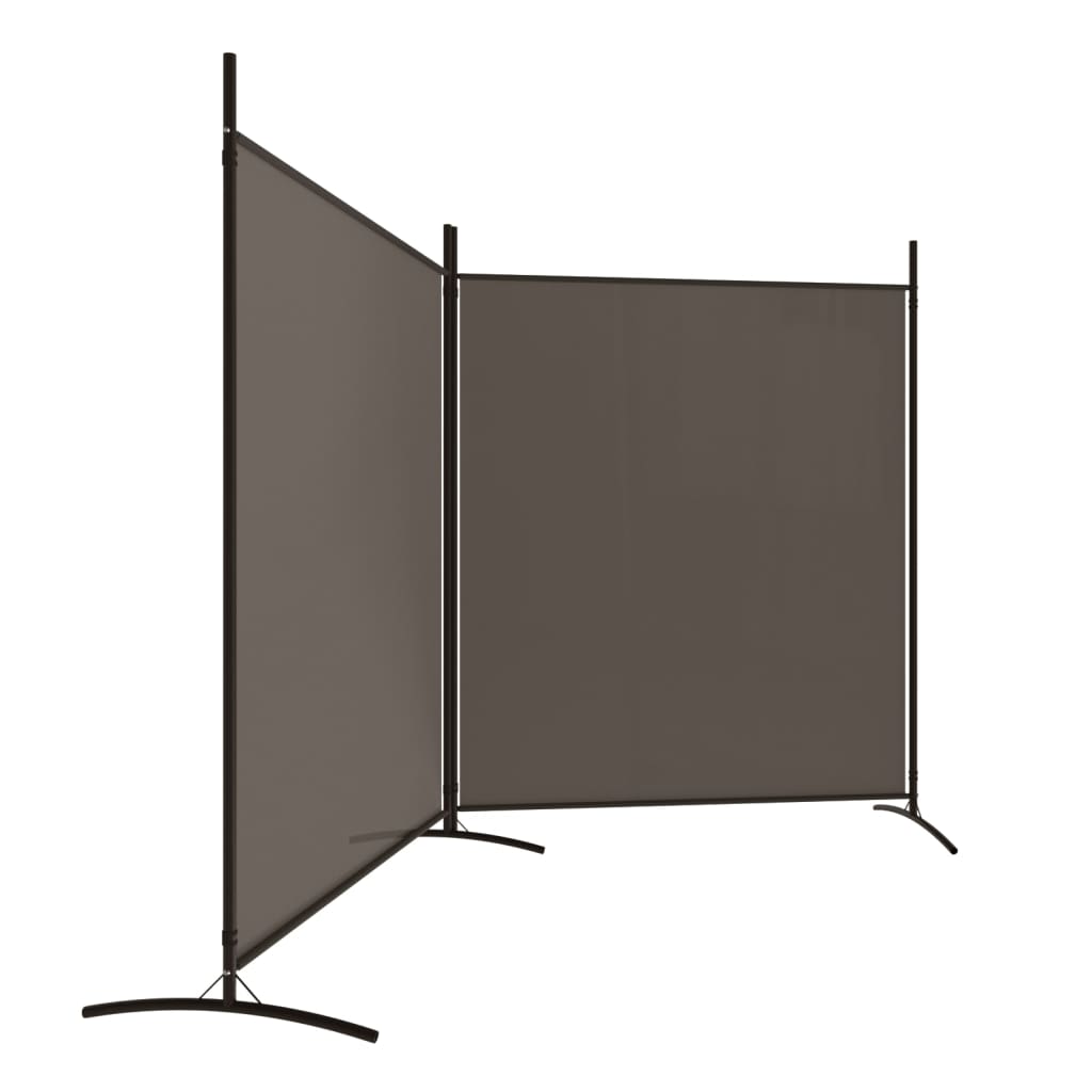 Romdeler med 2 paneler antrasitt 348x180 cm stoff