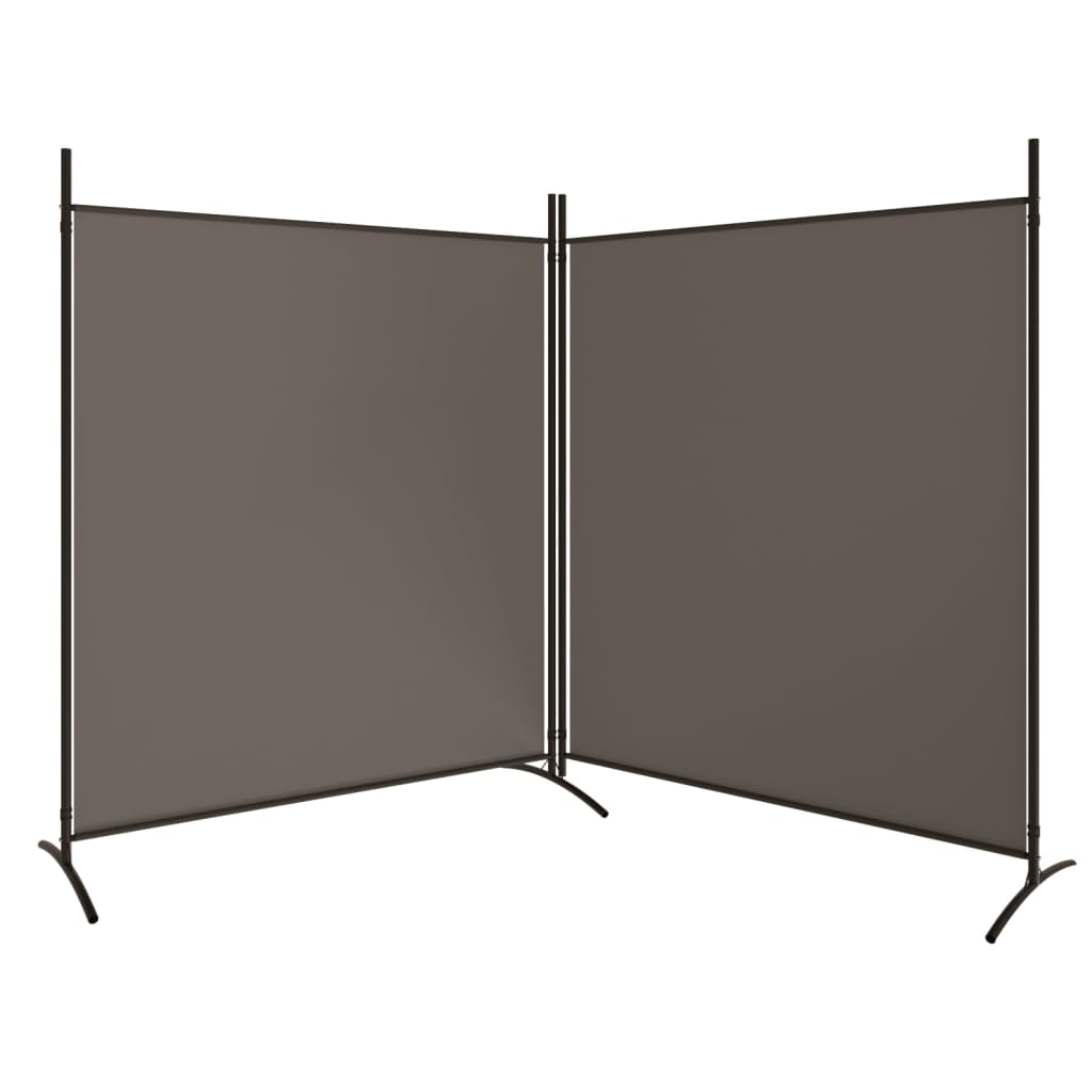 Romdeler med 2 paneler antrasitt 348x180 cm stoff