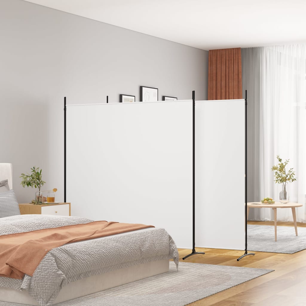 Romdeler 3 paneler hvit 525x180 cm stoff