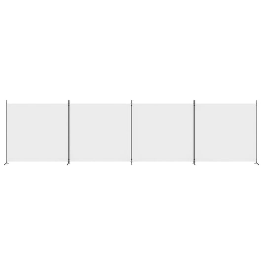 Romdeler 4 paneler hvit 698x180 cm stoff