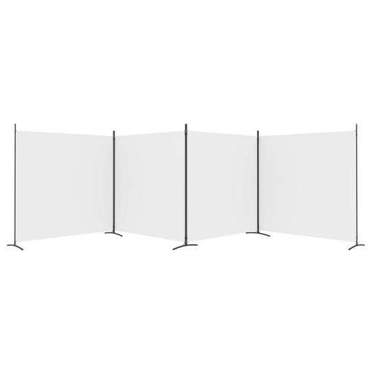 Romdeler 4 paneler hvit 698x180 cm stoff