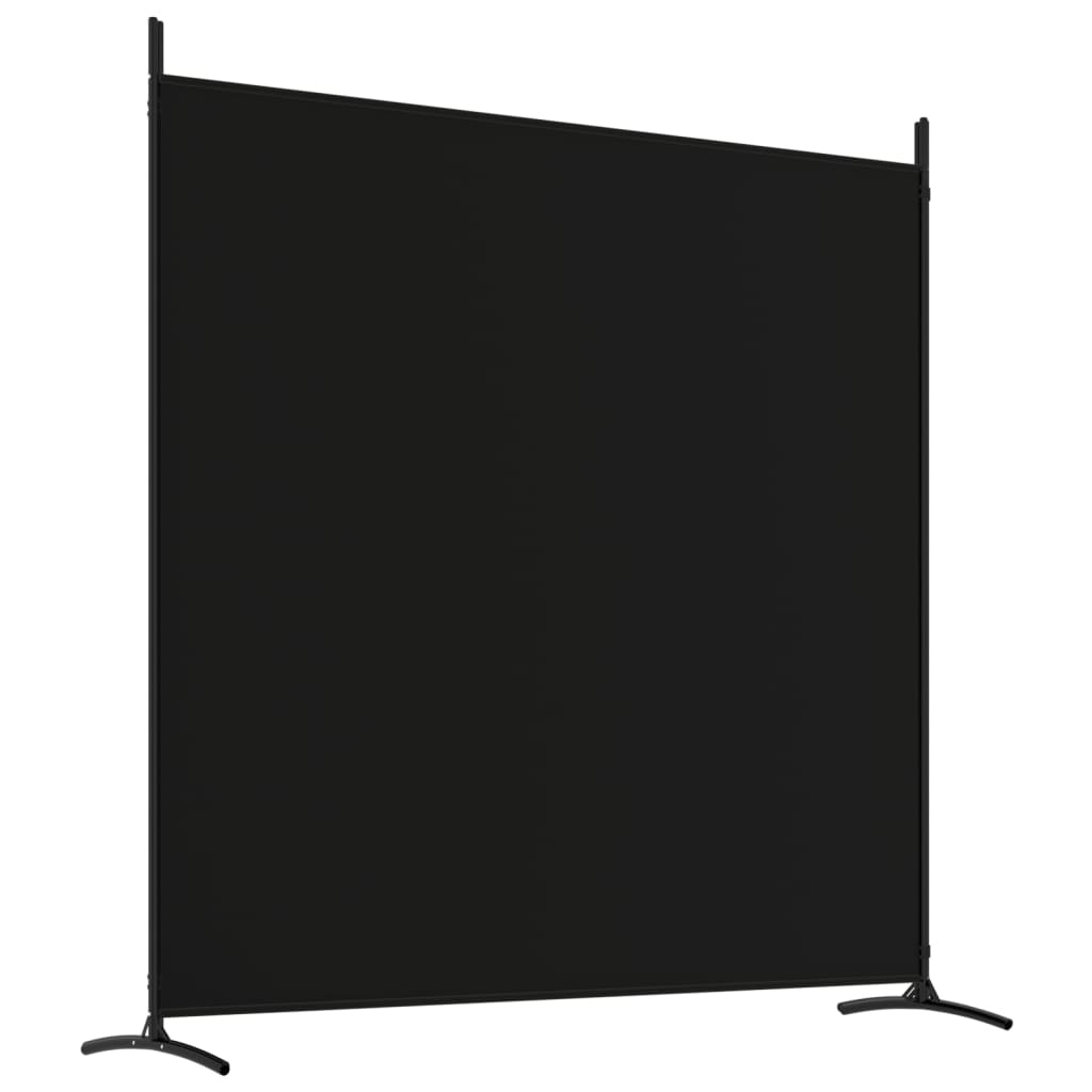 Romdeler 4 paneler svart 698x180 cm stoff