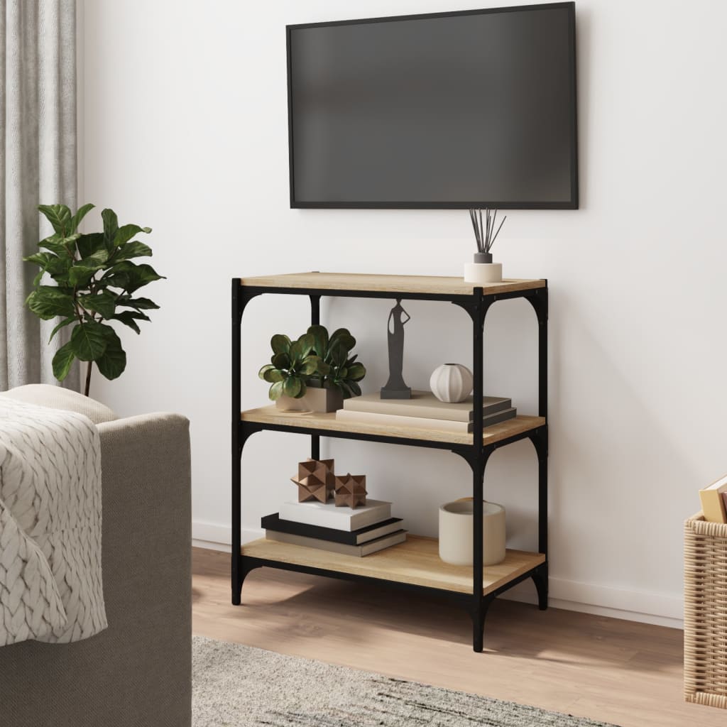 Bokhylle sonoma eik 60x33x70,5 cm konstruert tre og stål