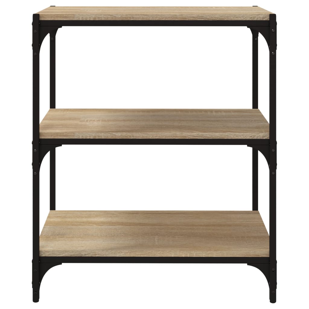 Bokhylle sonoma eik 60x33x70,5 cm konstruert tre og stål