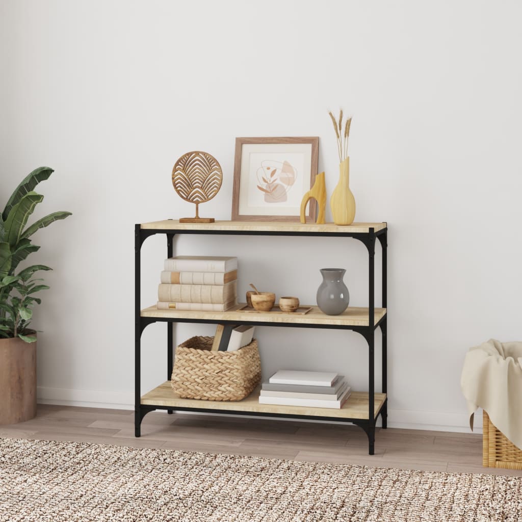 Bokhylle sonoma eik 80x33x70,5 cm konstruert tre og stål