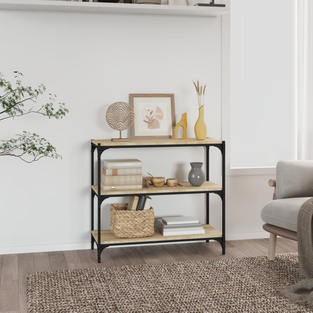 Bokhylle sonoma eik 80x33x70,5 cm konstruert tre og stål