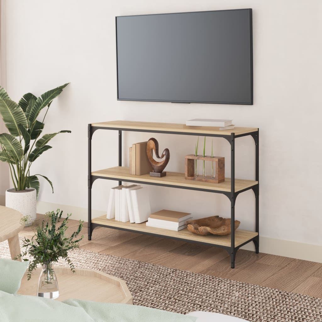Bokhylle Sonoma eik 100x33x70,5 cm konstruert tre og stål