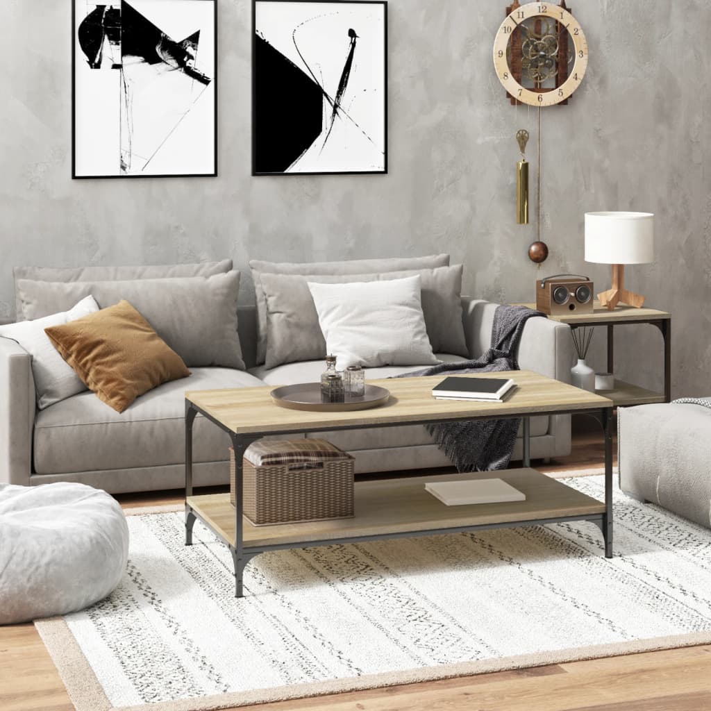 Salongbord sonoma eik 80x50x40 cm konstruert tre