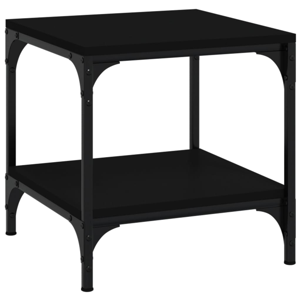Sidebord 2 stk svart 40x40x40 cm konstruert tre