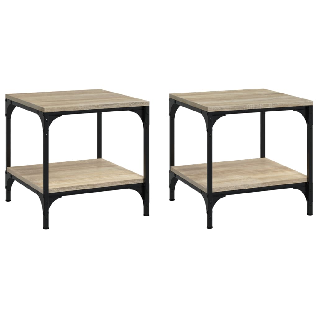 Sidebord 2 stk sonoma eik 40x40x40 cm konstruert tre