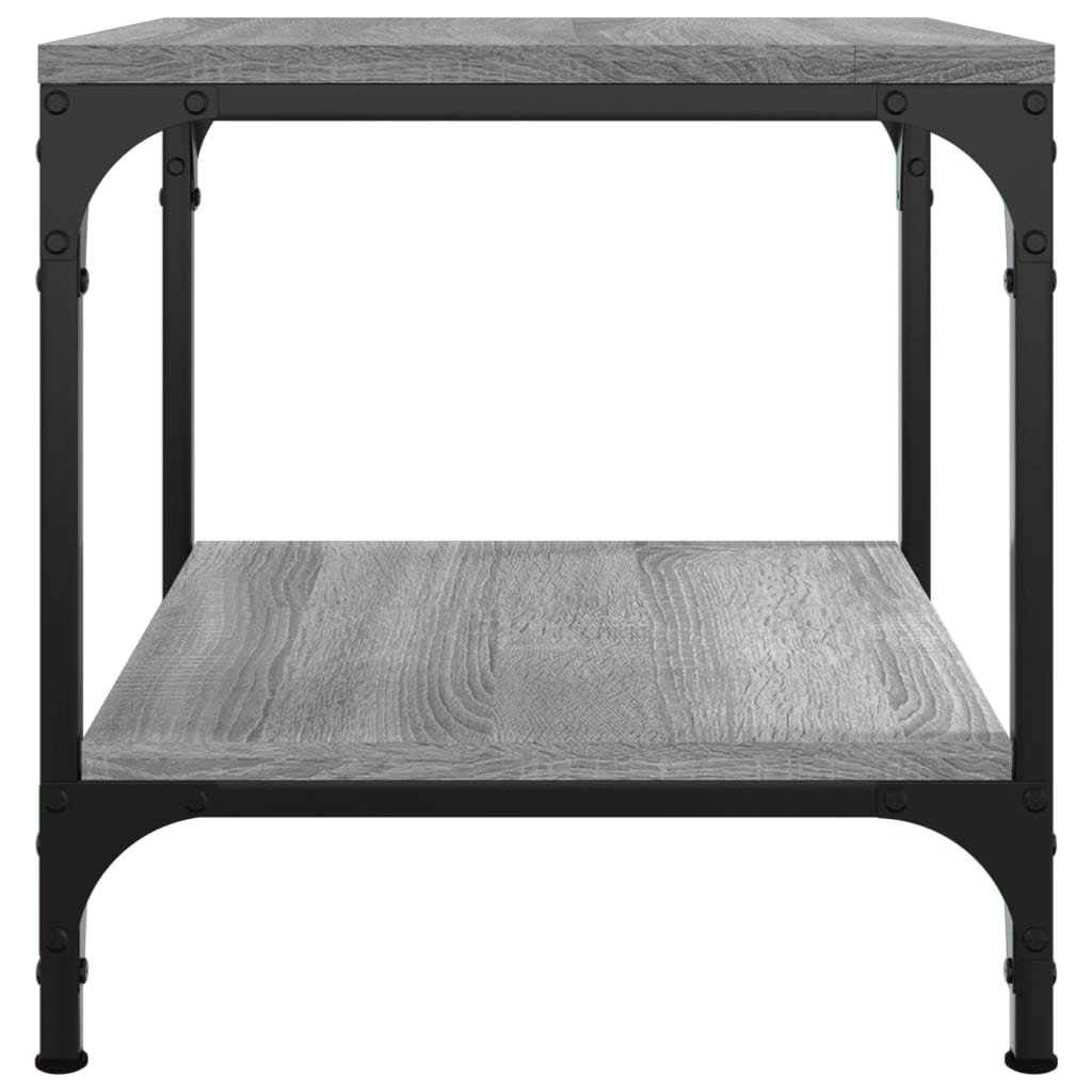 Sidebord 2 stk grå sonoma 40x40x40 cm konstruert tre