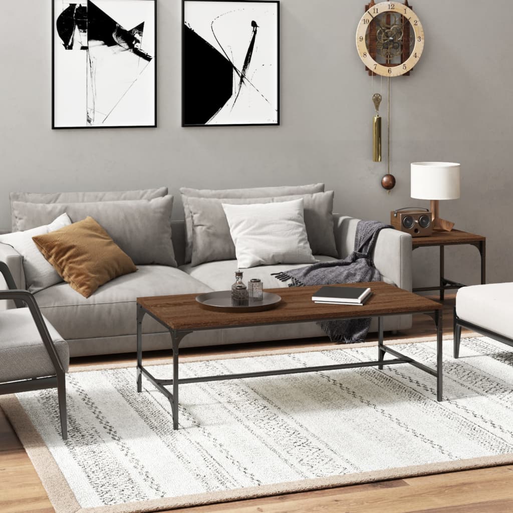 Salongbord brun eik 100x50x35 cm konstruert tre