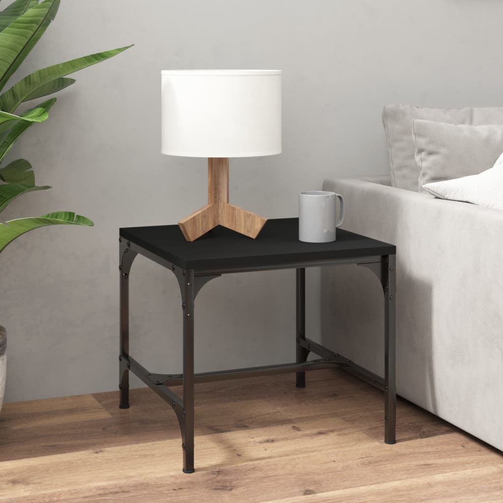 Sidebord 2 stk svart 40x40x35 cm konstruert tre