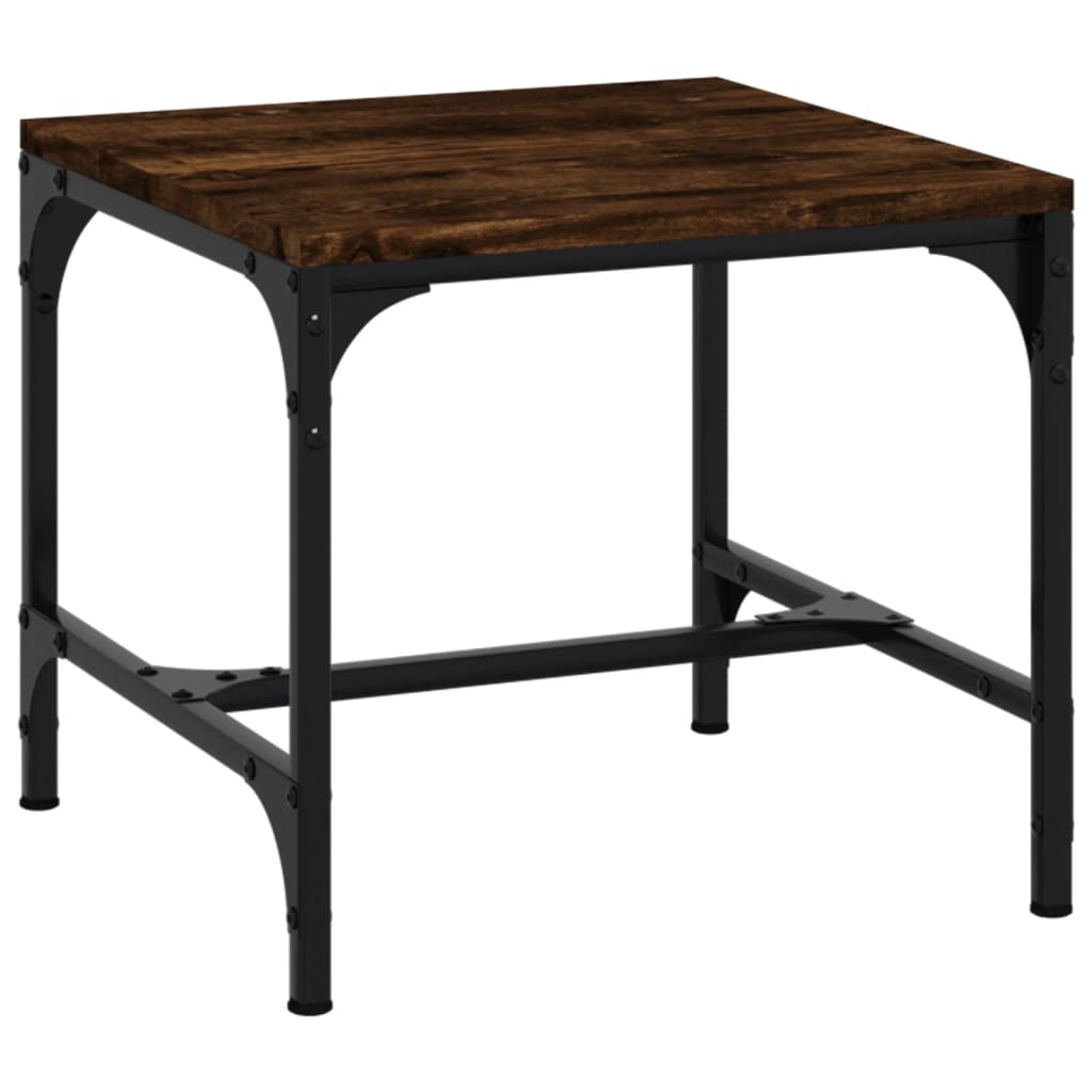 Sidebord 2 stk røkt eik 40x40x35 cm konstruert tre