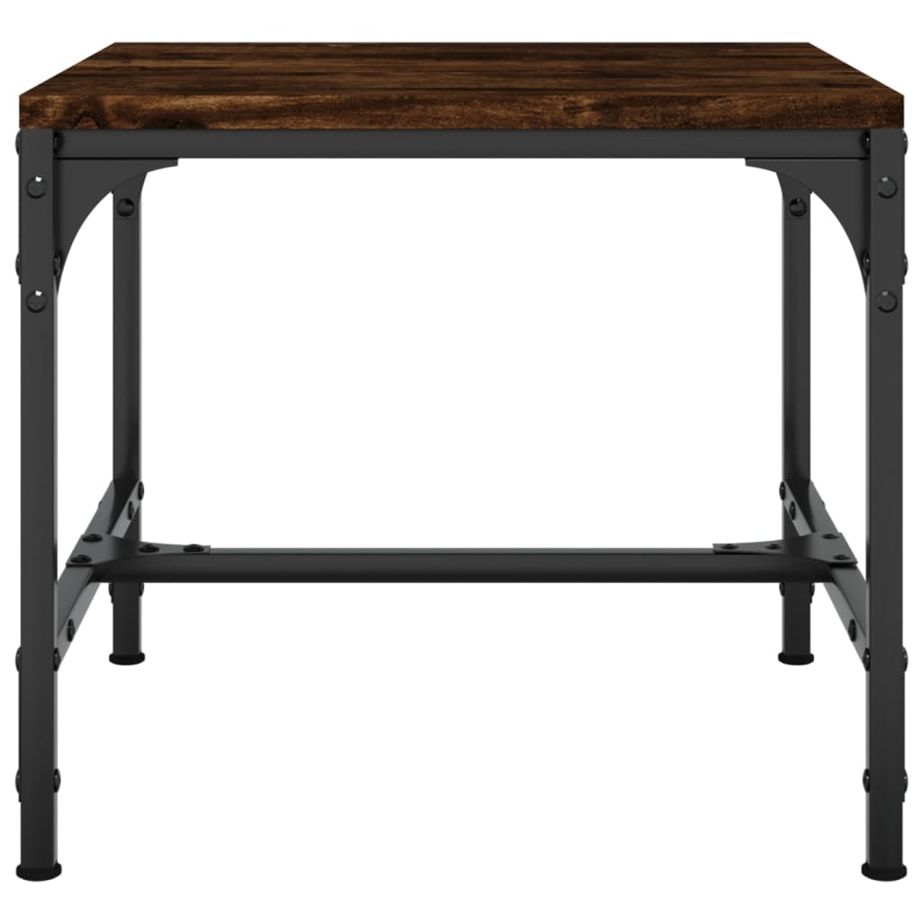 Sidebord 2 stk røkt eik 40x40x35 cm konstruert tre