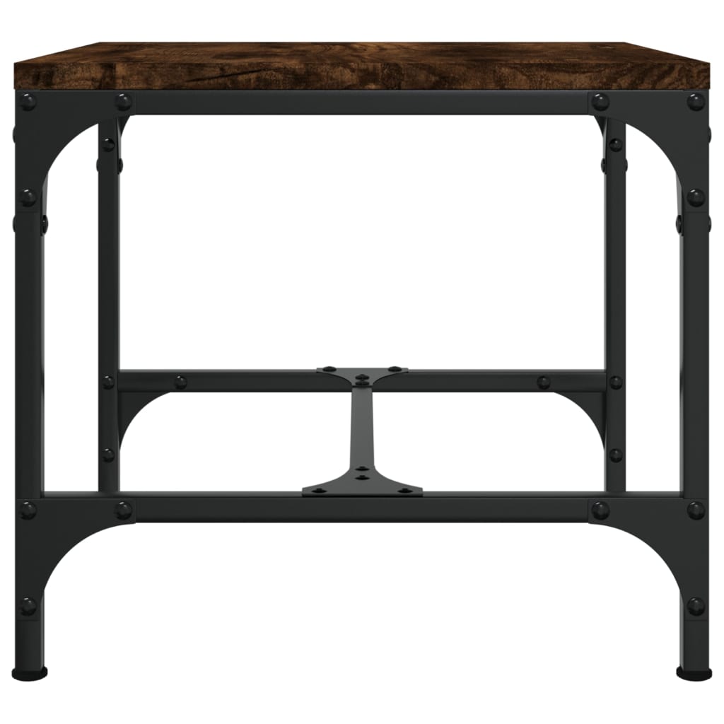 Sidebord 2 stk røkt eik 40x40x35 cm konstruert tre