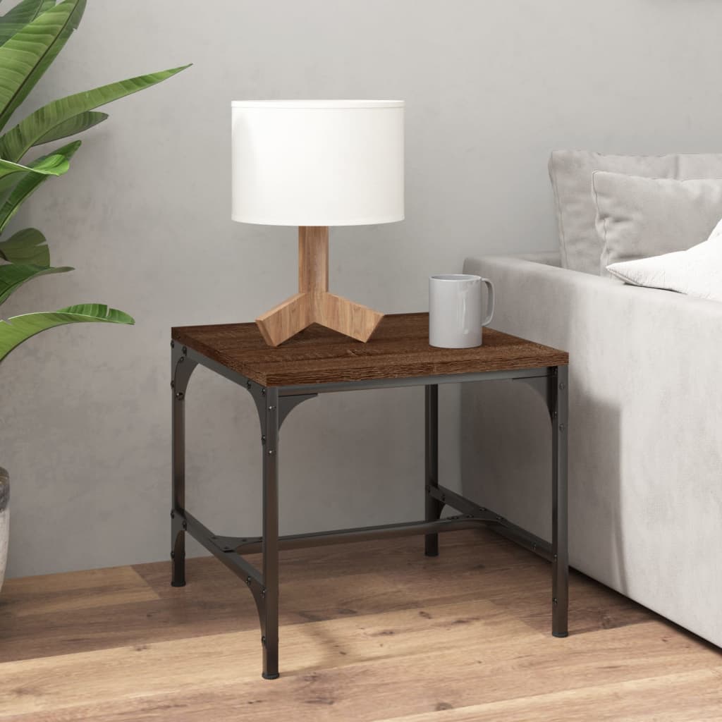 Sidebord 2 stk brun eik 40x40x35 cm konstruert tre