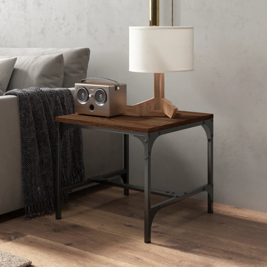 Sidebord 2 stk brun eik 40x40x35 cm konstruert tre