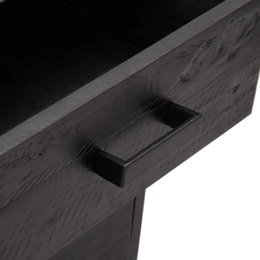 Nattbord svart 36x30x45 cm heltre furu