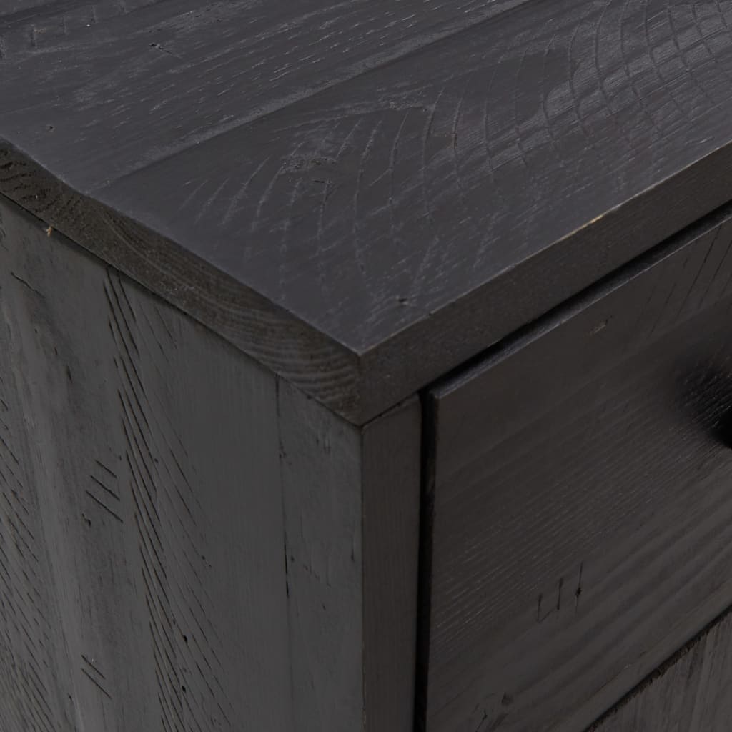 Skjenk svart 110x35x70 cm heltre furu
