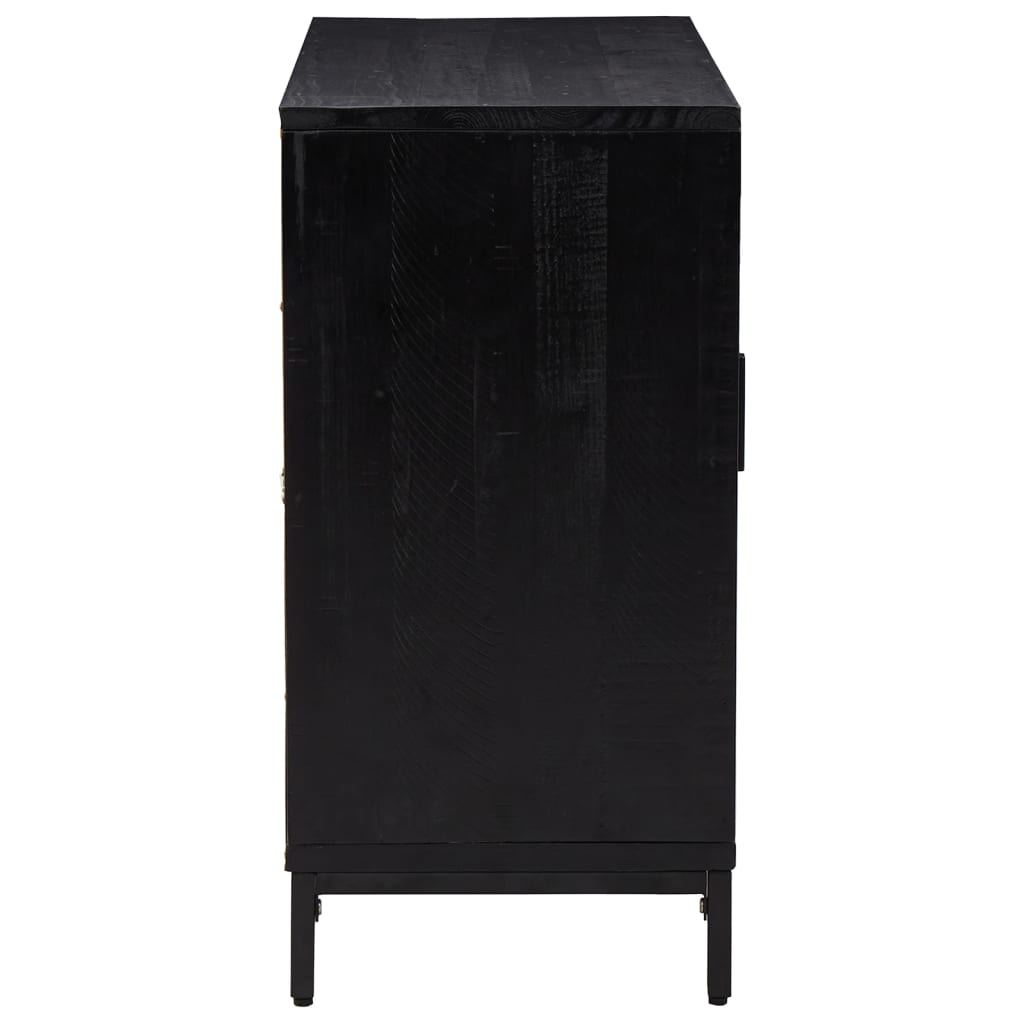 Skjenk svart 75x35x70 cm heltre furu