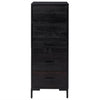 Kommode svart 42x35x110 cm heltre furu
