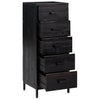 Kommode svart 42x35x110 cm heltre furu