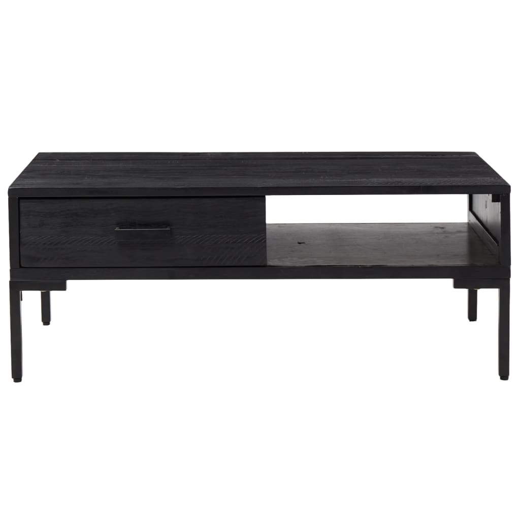 Salongbord svart 90x50x35 cm heltre furu