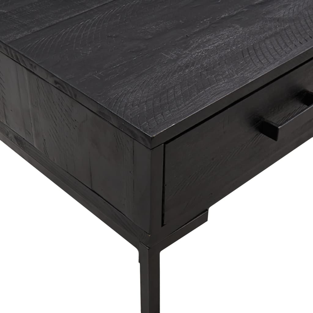 Salongbord svart 90x50x35 cm heltre furu