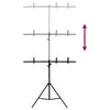 Bakgrunnsstativ T-form svart 91x60x(70-200) cm