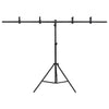 Bakgrunnsstativ T-form svart 151x60x(70-200) cm