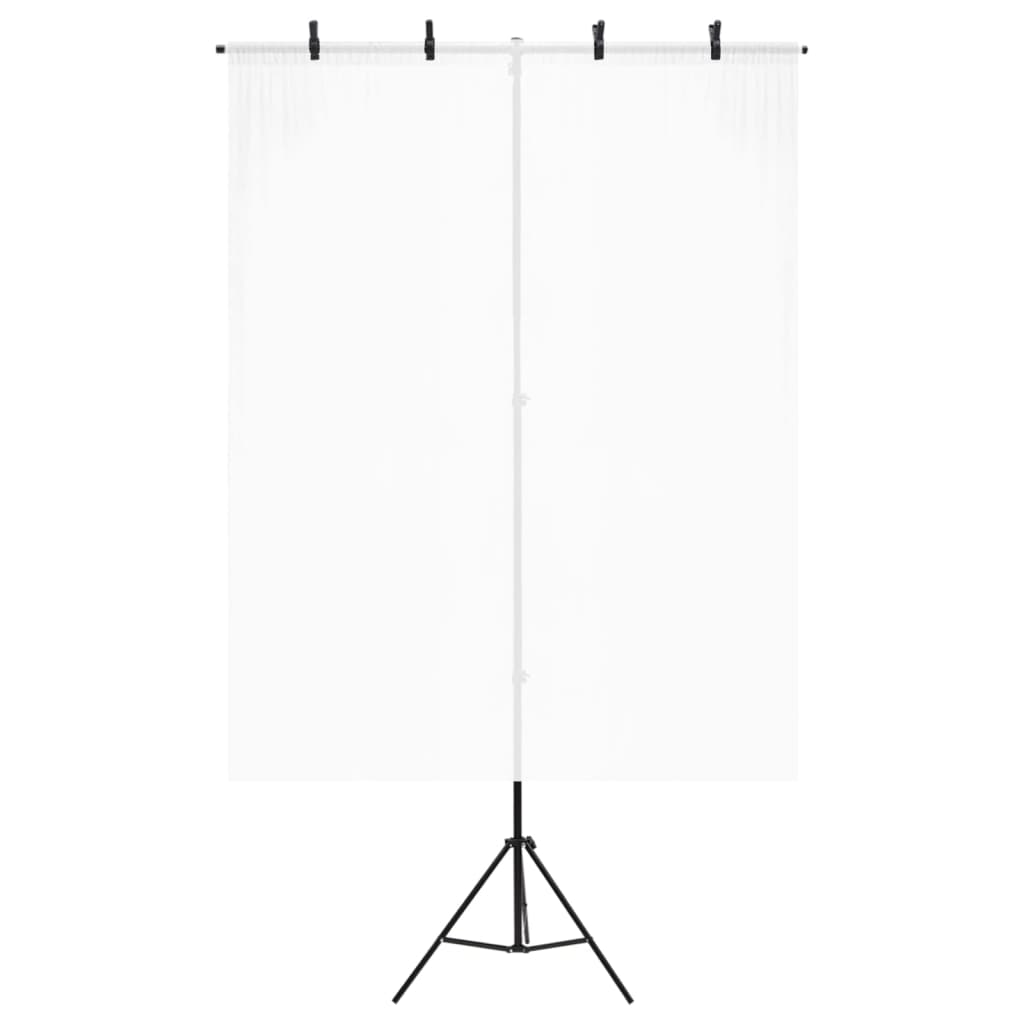 Bakgrunnsstativ T-form svart 151x60x(70-200) cm